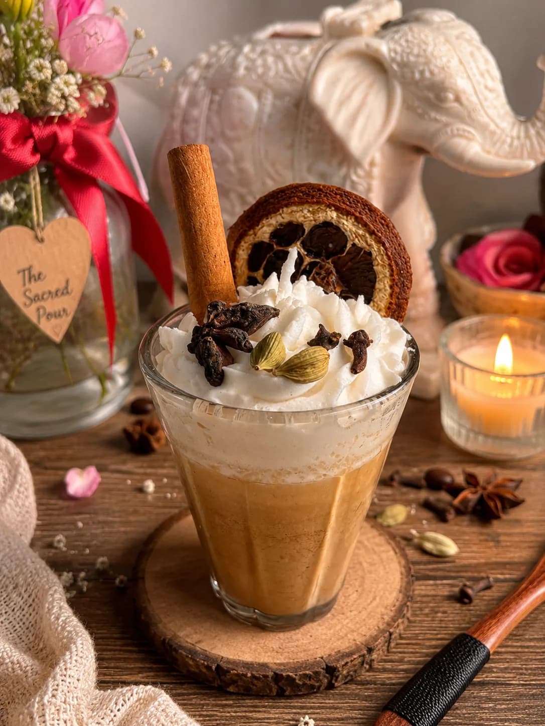 Chai latte candle